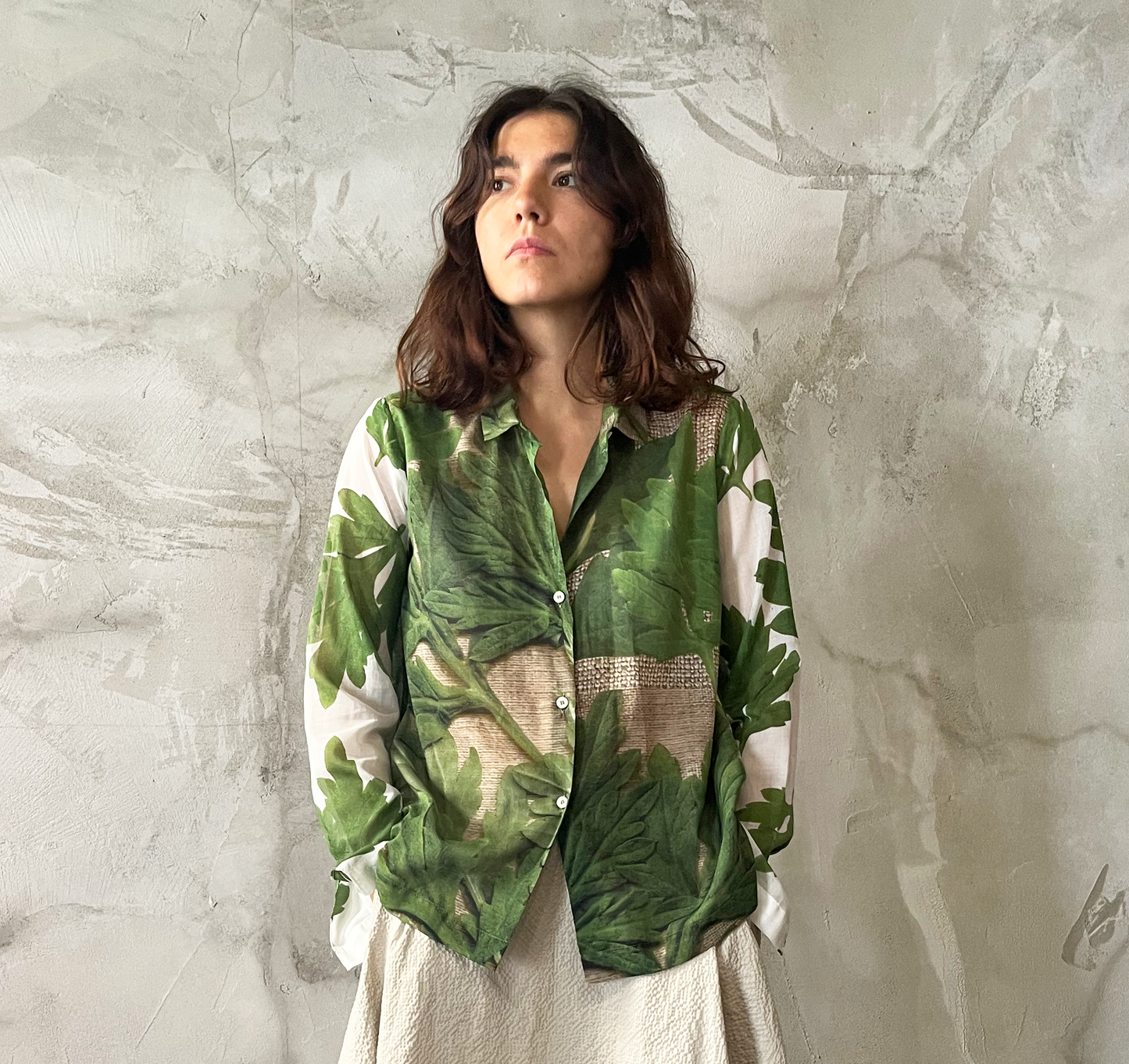 Camicia Sfondo "Collage Indaco"