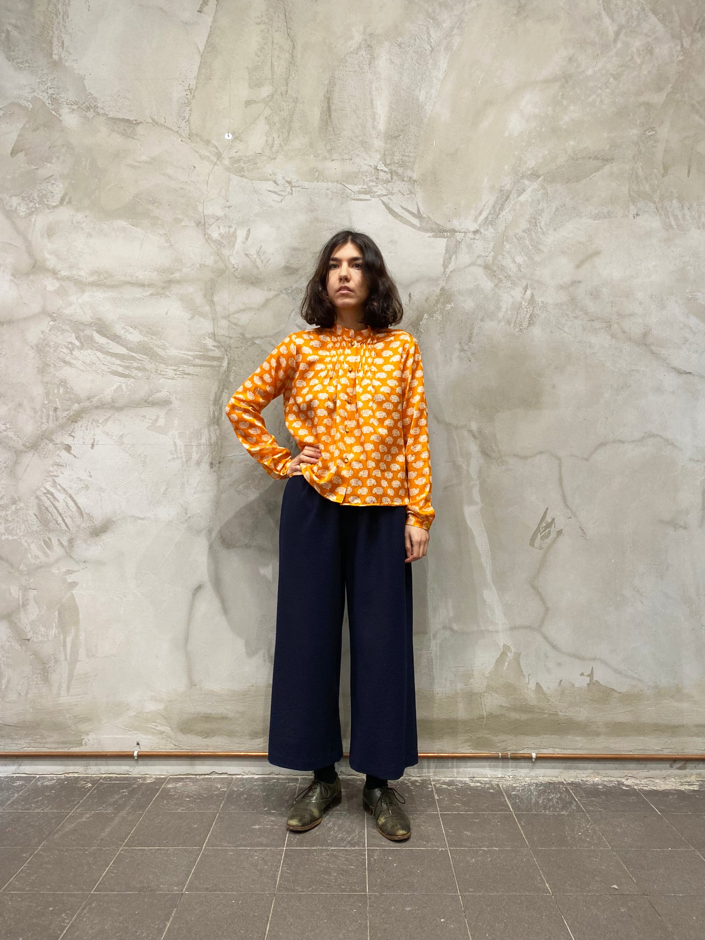 Camicia Pieghe "Colombine Arancio"