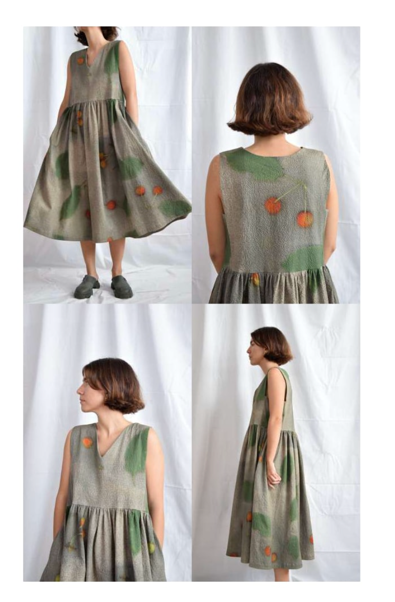V Frill Dress Antracite