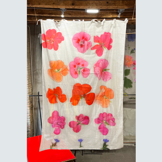 Tenda "Fiori Geranio" 140x200