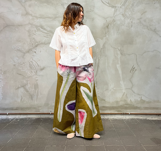 Pantalone Svasatino "Collage Bulbi"