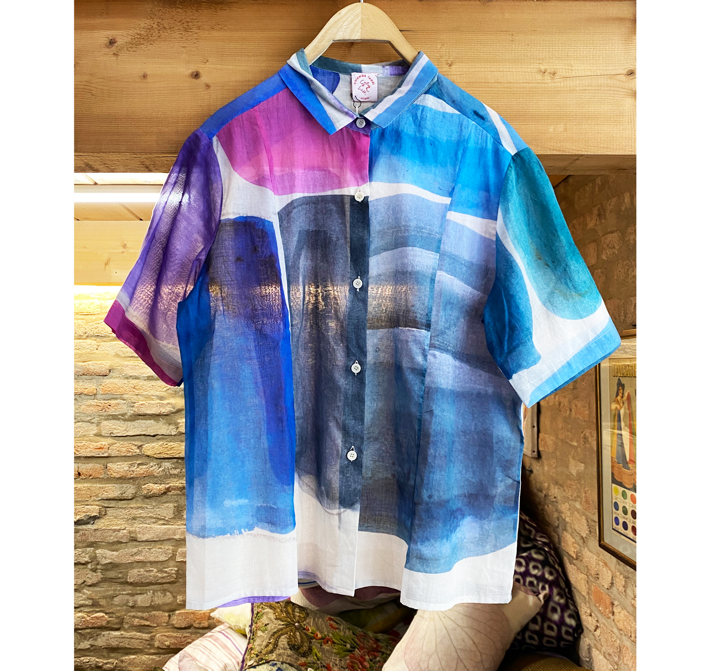 Camicia Pera "Macro Quadro Blu"