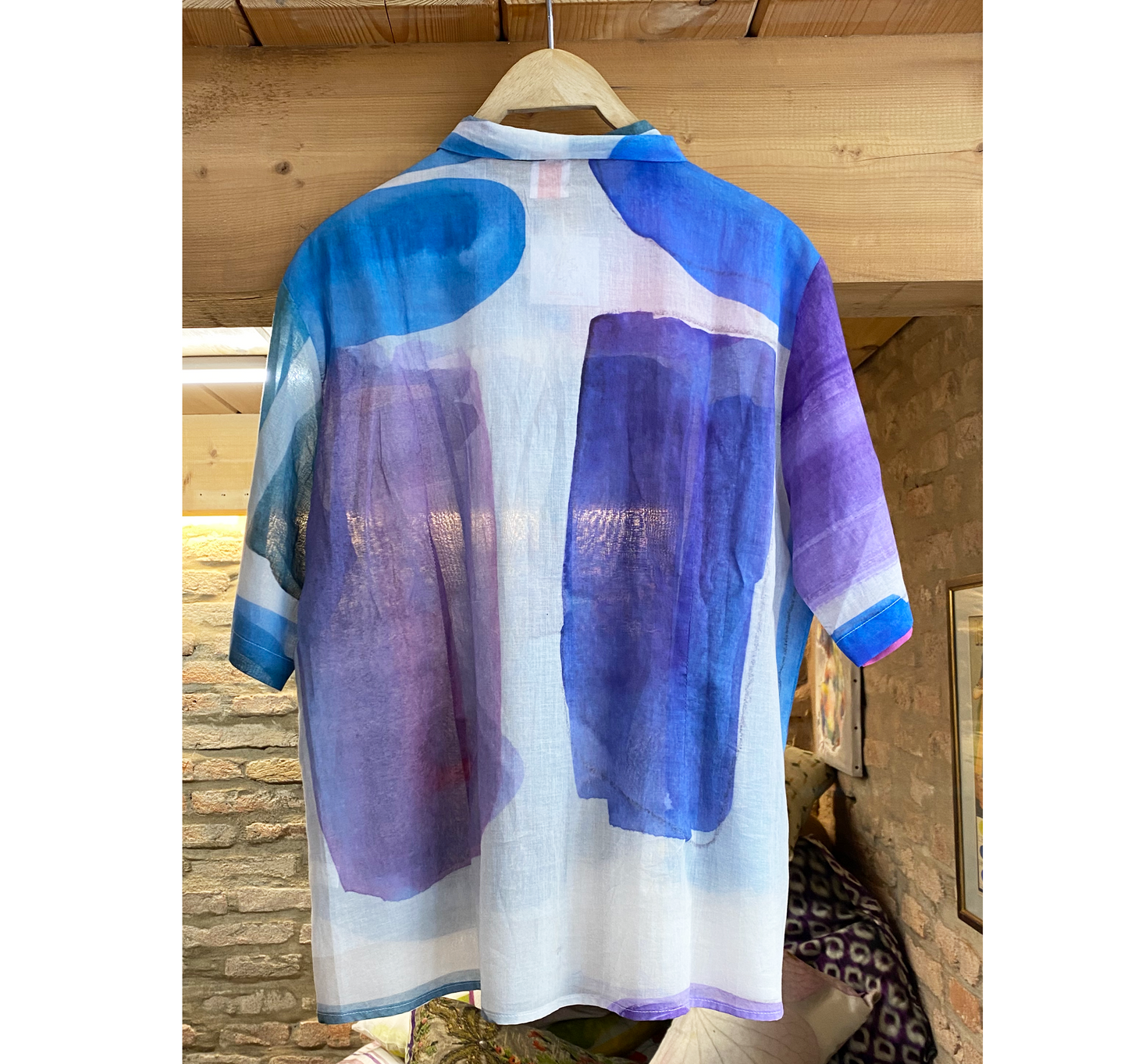 Camicia Pera "Macro Quadro Blu"
