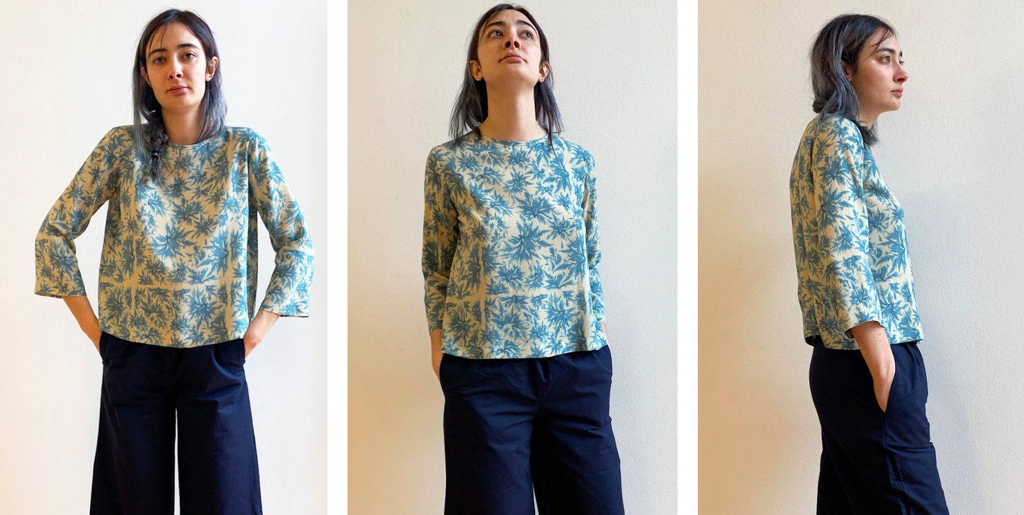 Move top ''alga toile blu''