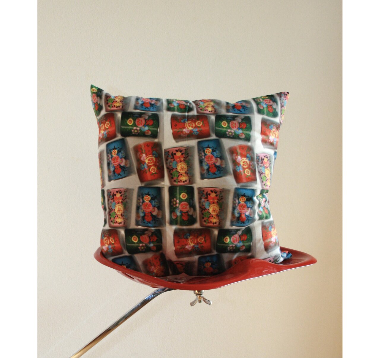 cushion cover bicchieri fiorati