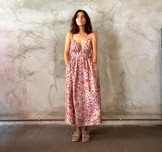 Slip Dress "Collage Rosa"