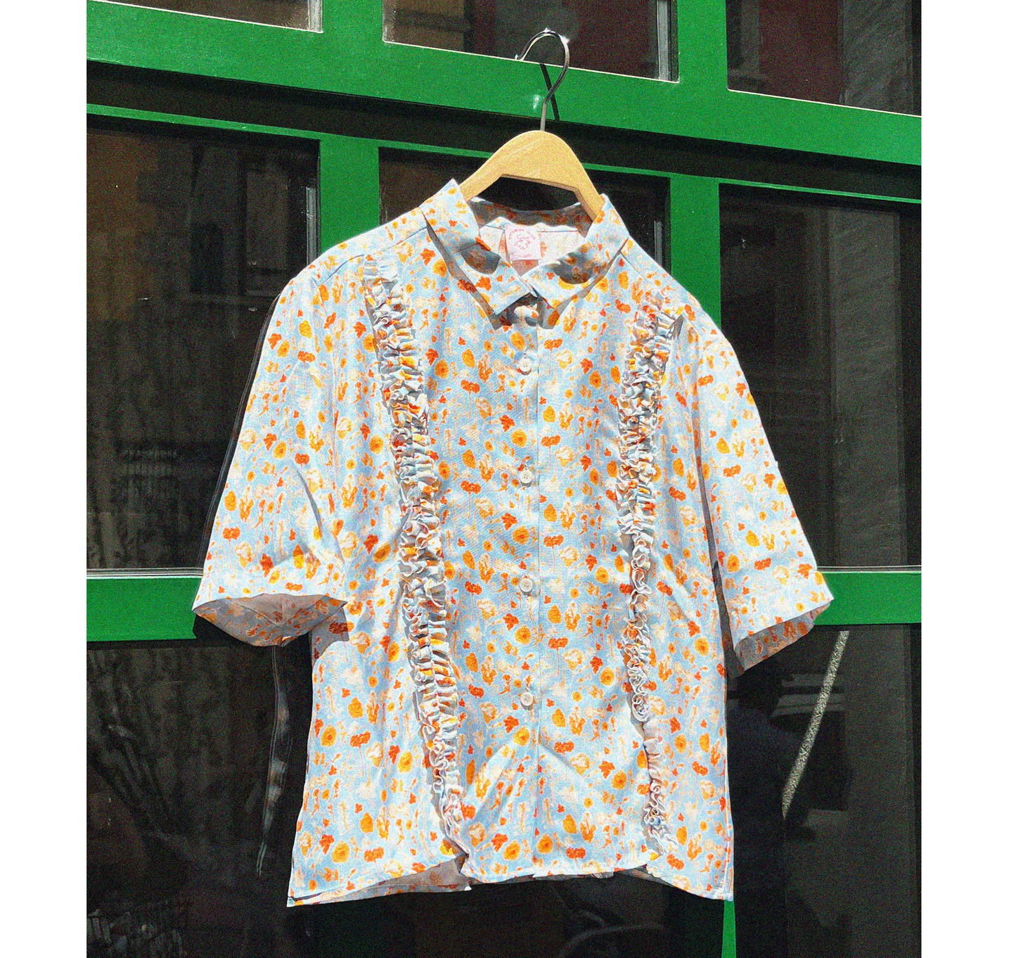 Camicia Sfondo "Fiore Bicolor Arancio"