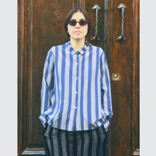 Camicia Sfondo "Riga Indaco"
