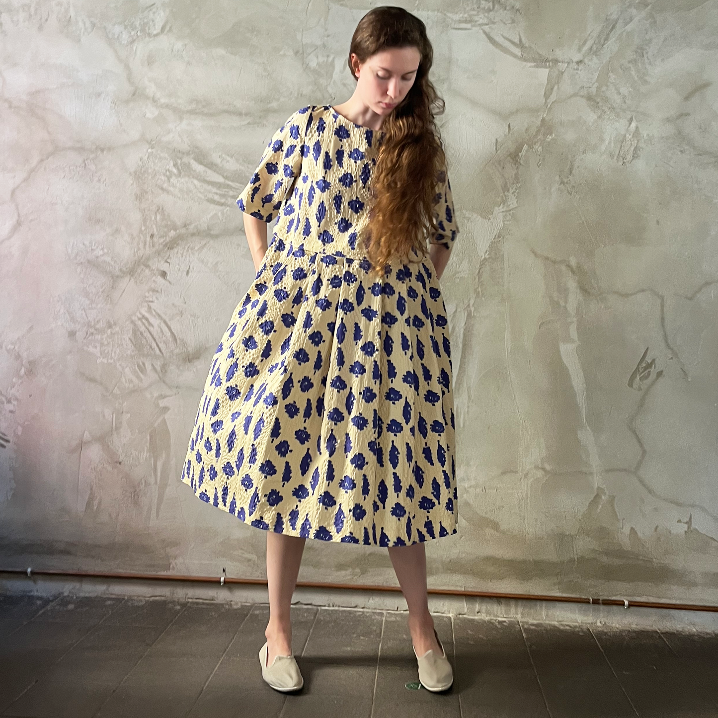 Martina Dress "Alberelli Blu"